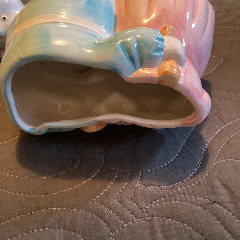 Vintage Chef Rabbit and Mrs. Chef Rabbit small cookie jar - Picture 4 of 7